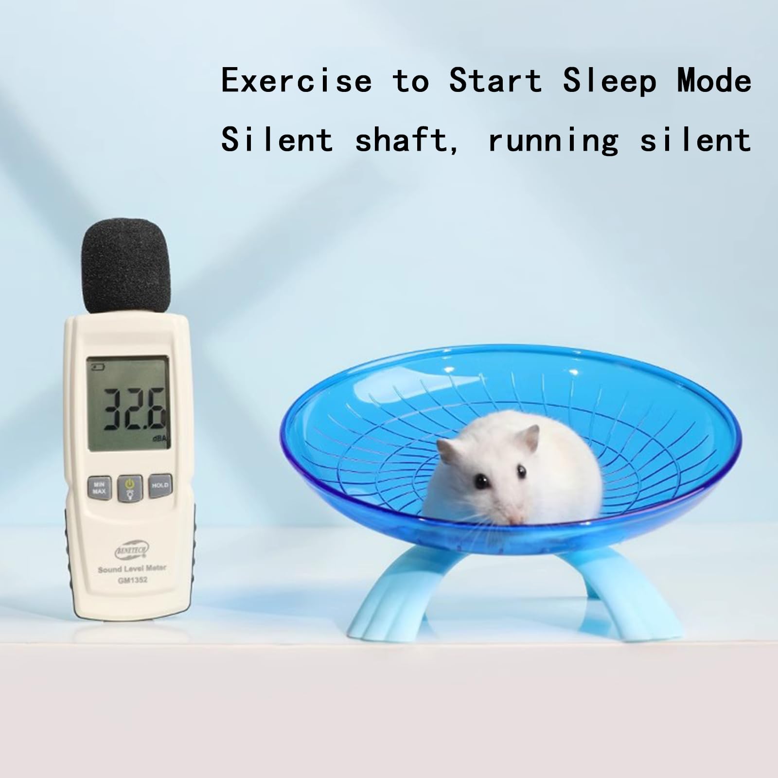 Hamster Flying Saucer Silent Running Wheel, 12 Inch, Suitable for Guinea Pigs, Hamsters, Hedgehogs and Other Small Animals to Ensure Safe Exercise（Blue） - image 7