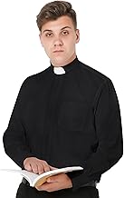 IvyRobes Mens Tab-Collar Long Sleeves Clergy Shir- 5 Colors Available