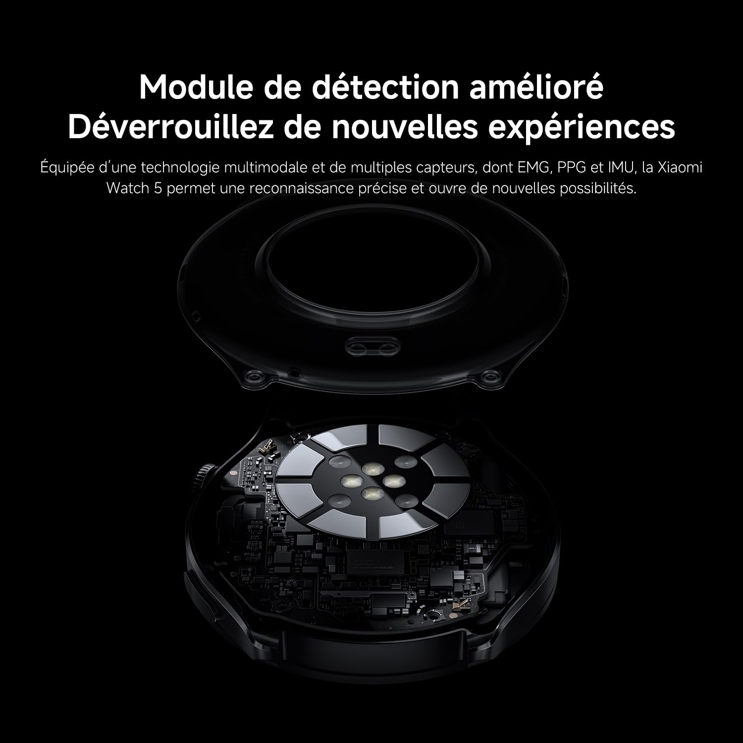 XIAOMI Watch 5 47 mm, Montre connectée Wear OS by Google, paiement sans Contact NFC, IA Gemini, écran 1,54", Jusqu’à 6 Jours d’autonomie, GPS Fitness, Android Uniquement, Bluetooth, Noir