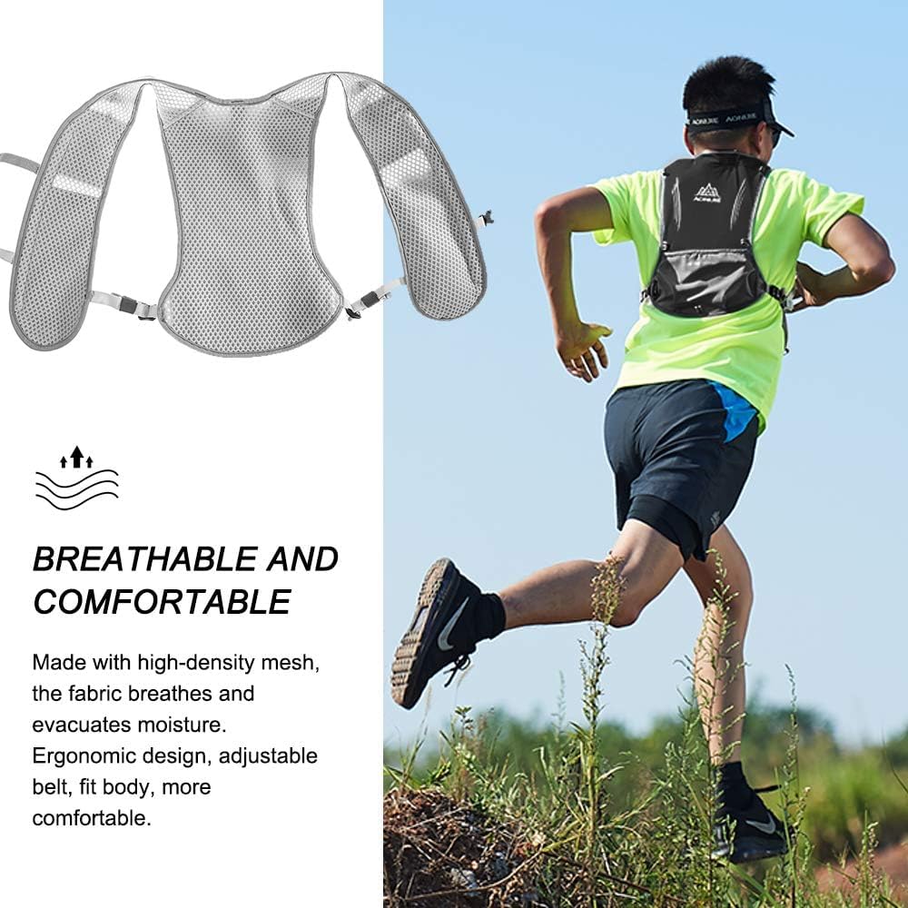 Mochilas de Hidratación, 5L Multifunción Chaleco de Hidratación, Súper Ligero Chalecos de Hidratación Transpirable, Ajustables Hydration Mochila, para Hacer Senderismo