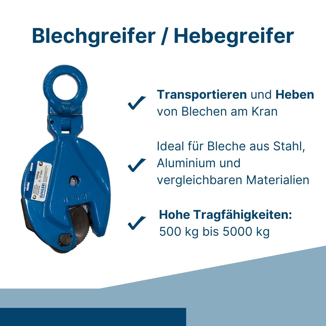 Blechgreifer/Blechklemme/Hebeklemme Tragfähigkeit: 500kg / 0,5t