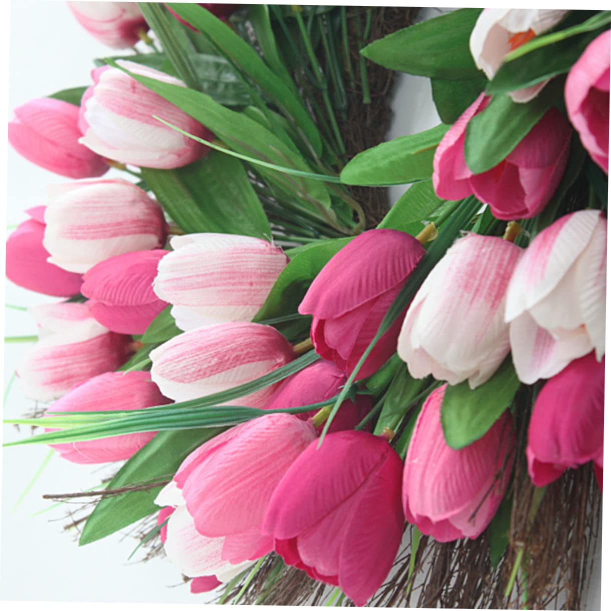 Guirnalda De Tulipanes Artificiales De Rattan Rosa Decoración para Bodas y Adornos para Puertas