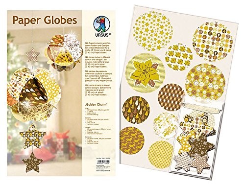 Preisvergleich Produktbild Ursus 23070099 - Designkreise Paper Globes Golden Charm