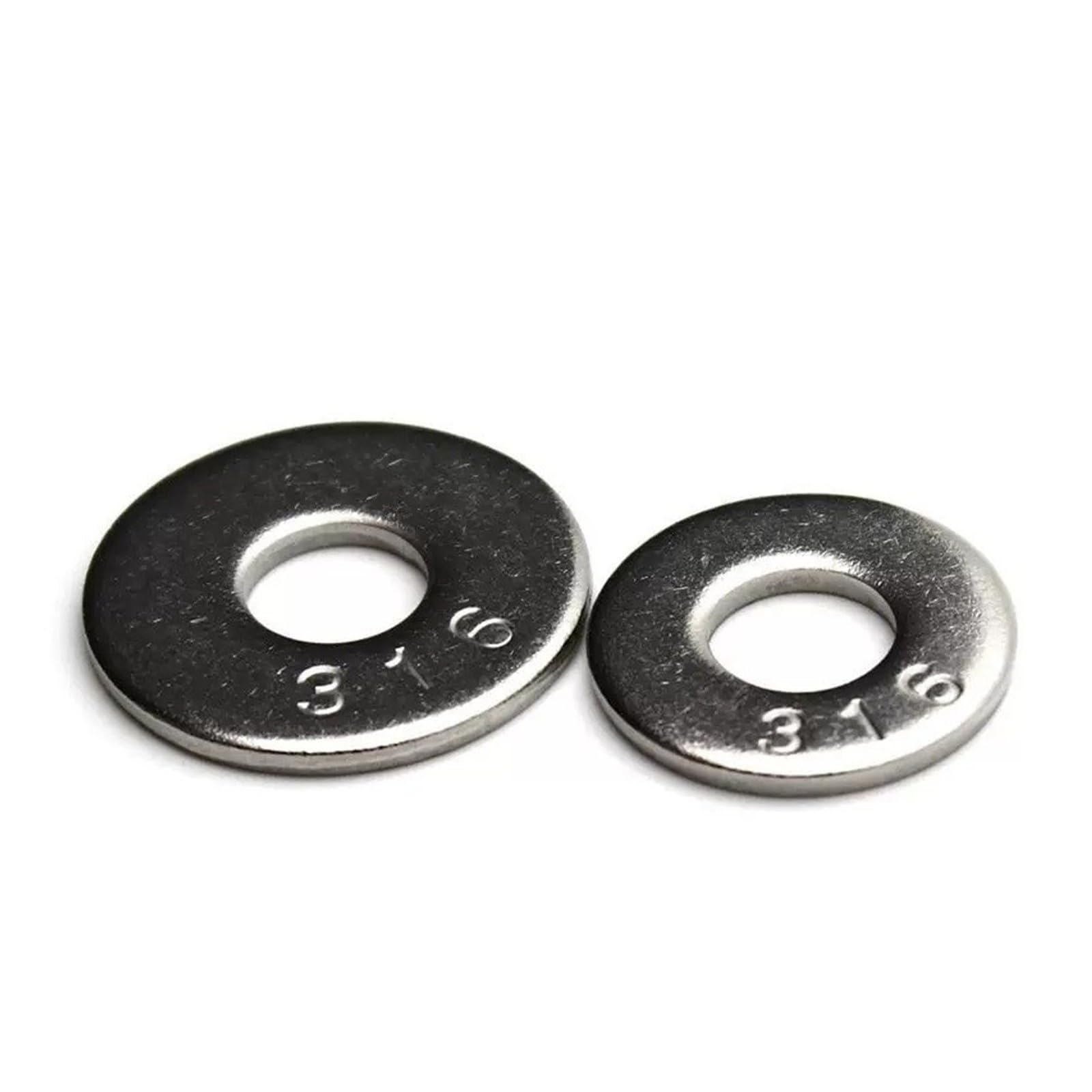 ZS Hardware Arandelas adicionales de acero inoxidable 316 Almohadillas de gran tamaño Juntas lisas Calza M2-M39(M12X24X1.8 50PCS)