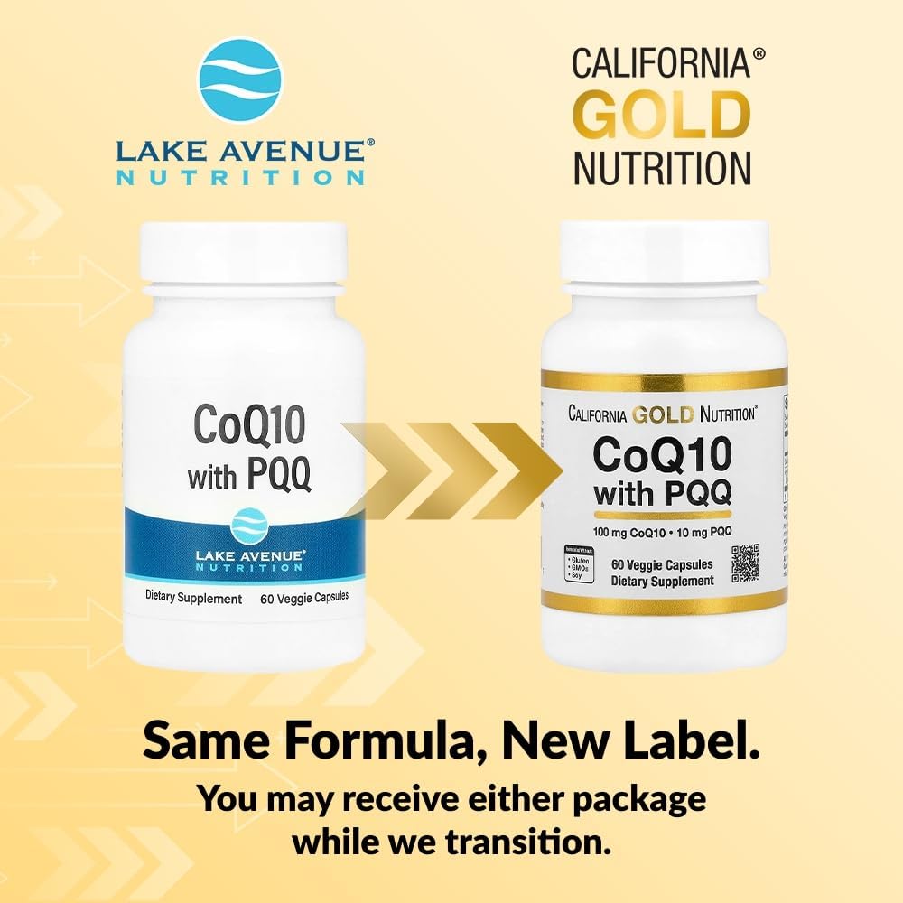 Lake Avenue Nutrition CoQ10 with PQQ, 100 mg, 60 Veggie Capsules