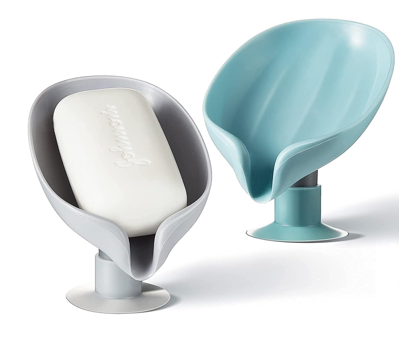 Leaf Shape Self Draining Soap Dish Holder – Suction Cup Soap Tray with Water Drainage for Bathroom, Kitchen Sink, Washbasin, Shower – Plastic Portable Soap Box (Multicolor)-image-9
