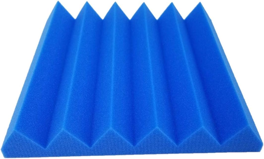 Bookishbunny 2 inch Acoustic Foam Panels Wedges Studio Sound Proofing Recording Studio 12" x 12" x 2" (12 Packs, Blue)