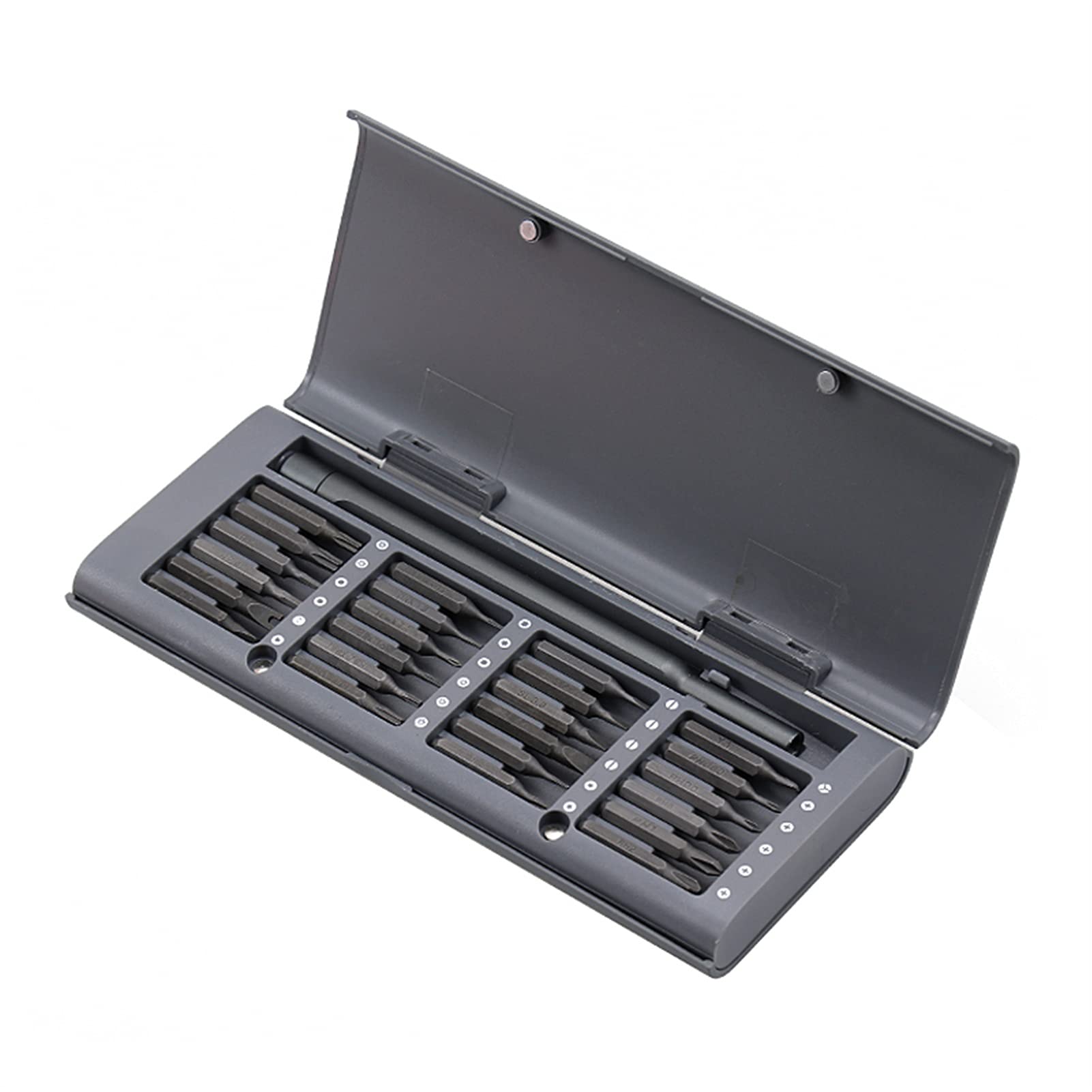 Set di cacciavite 24 in 1 Cacciavite magnetico Bit Set Precision Phillips Torx Hex Cacciavite Hex Bits riparazione telefono PC Strumenti(Szary)