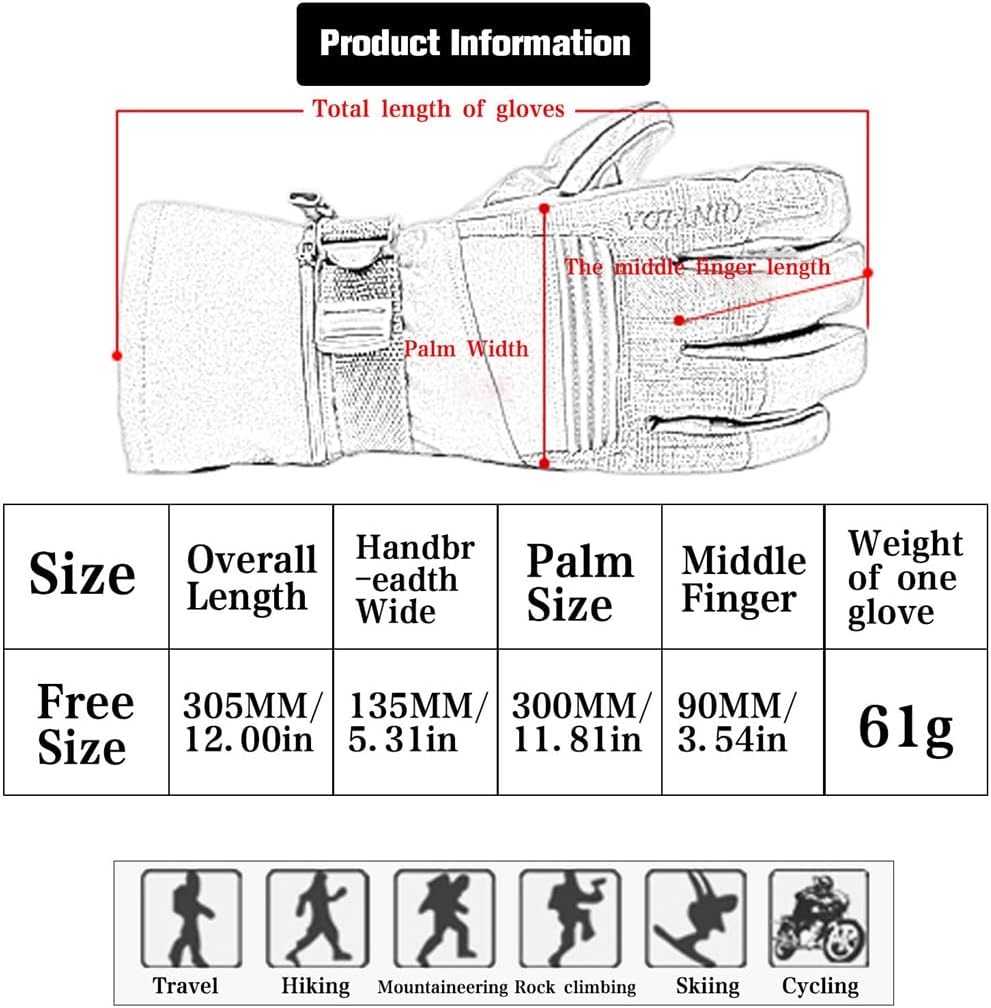 VIDI Winter Cycling Motorcycle Ski Gloves Velvet Cotton Thickening Warm Men and Women Riding