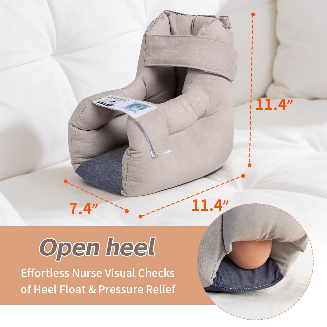 EZ Assistive Protectores de talón para úlceras por presión, cojín cómodo para pacientes postrados en cama, elimina las llagas de cama, almohadilla para botines para aliviar el dolor de úlceras
