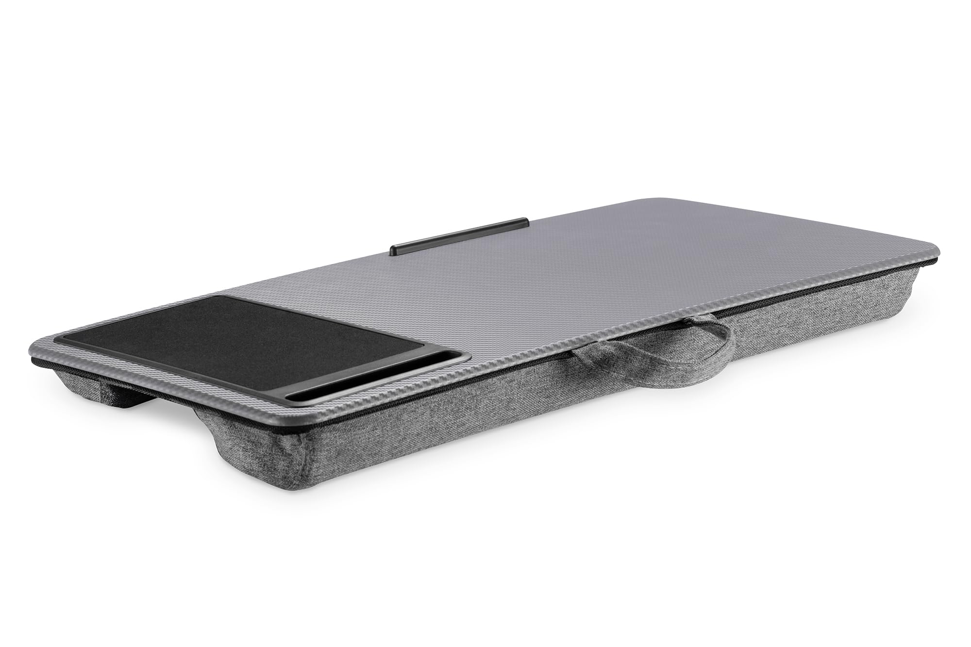 DIGITUS DA-90441 - Cojín para portátil - para portátiles de 17" - con Soporte para Smartphone - cojín para portátil - Mesa para portátil para Trabajar cómodamente Desde el sofá o la Cama - Gris