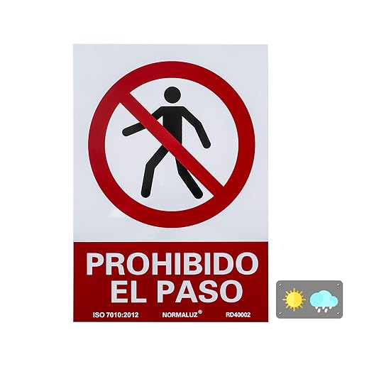 Normaluz Rd40002 - Señal Prohibido El Paso Pvc Glasspack 0,7Mm 21X30 Cm