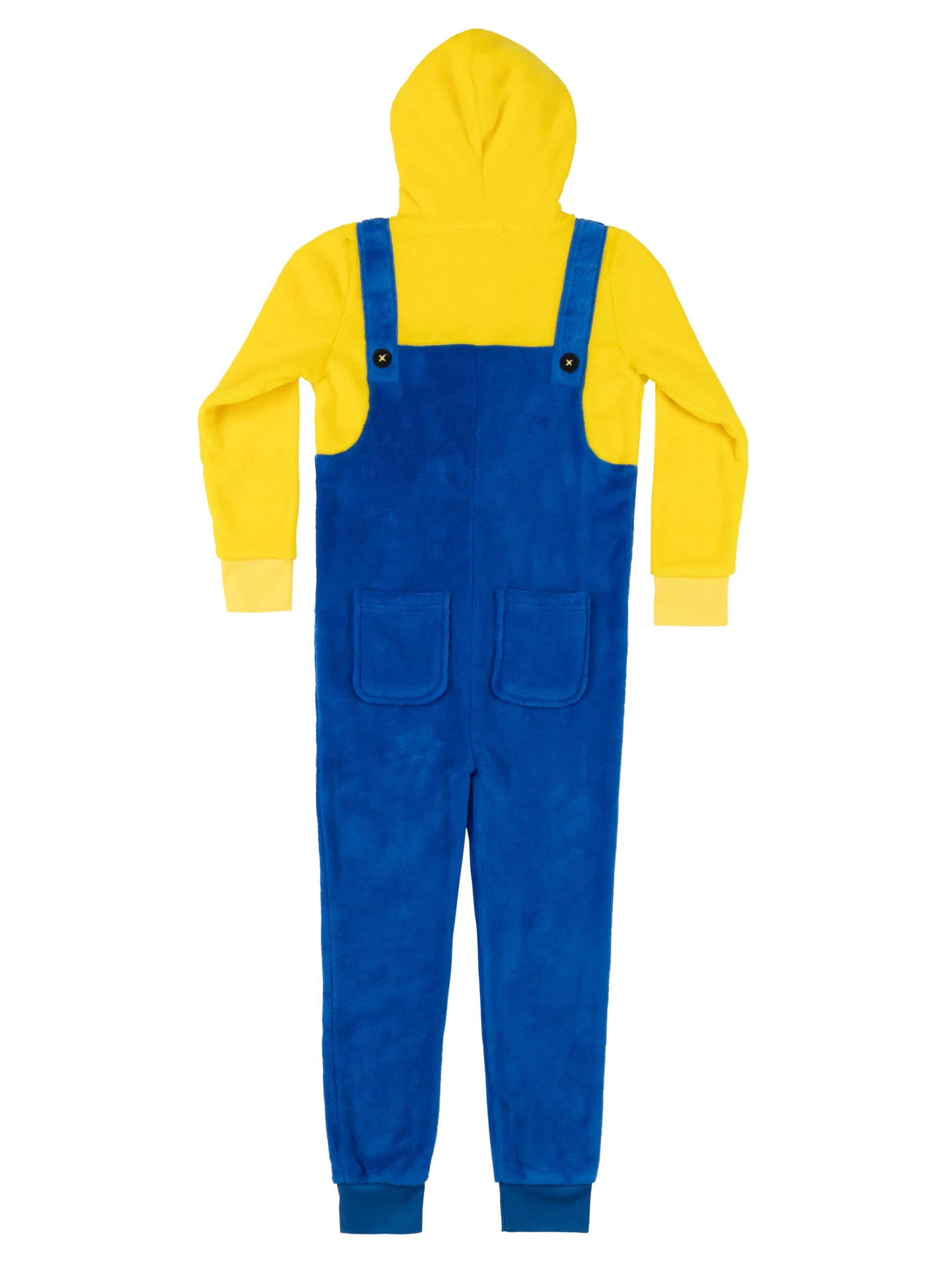 Minions kombinezon z kapturem dla dziewcząt i chłopców – kombinezon dla dzieci, jednoczęściowy, uniseks, żółty/niebieski
