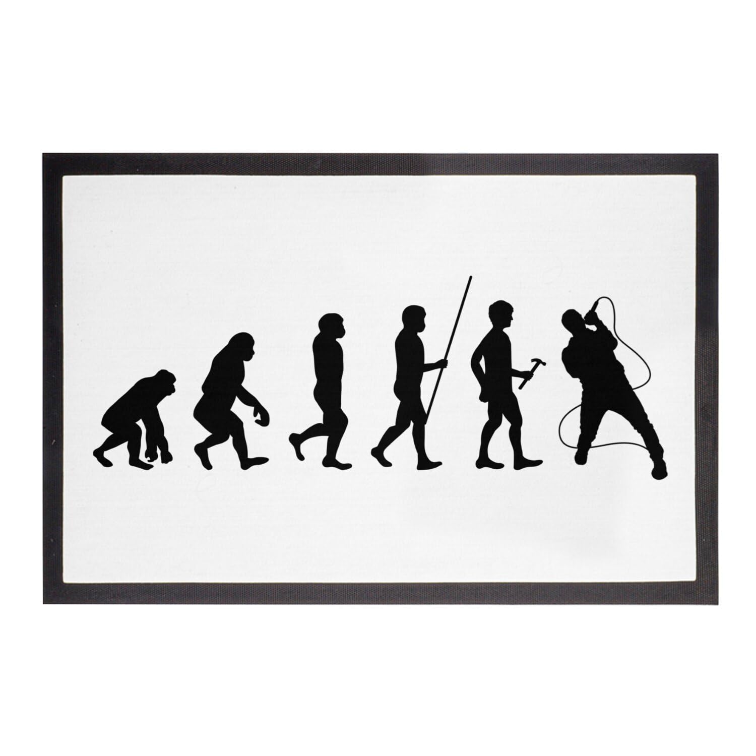 Paillasson Blanc 75x50cm Chanteur Tapis Entrée Thème Instrument Musique