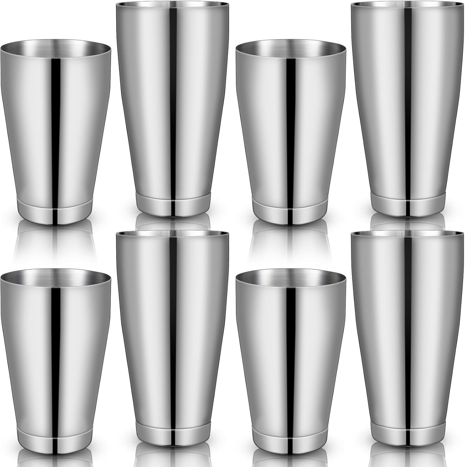 Dandat 16 Pcs Cocktail Shaker Boston Cocktail Shaker Set, Stainless Steel Martini Drink Shakers Bartending, 18 Oz & 28 Oz Bar Professional Shake Mixer Tin Tools for Bartender Cocktails (Silver)