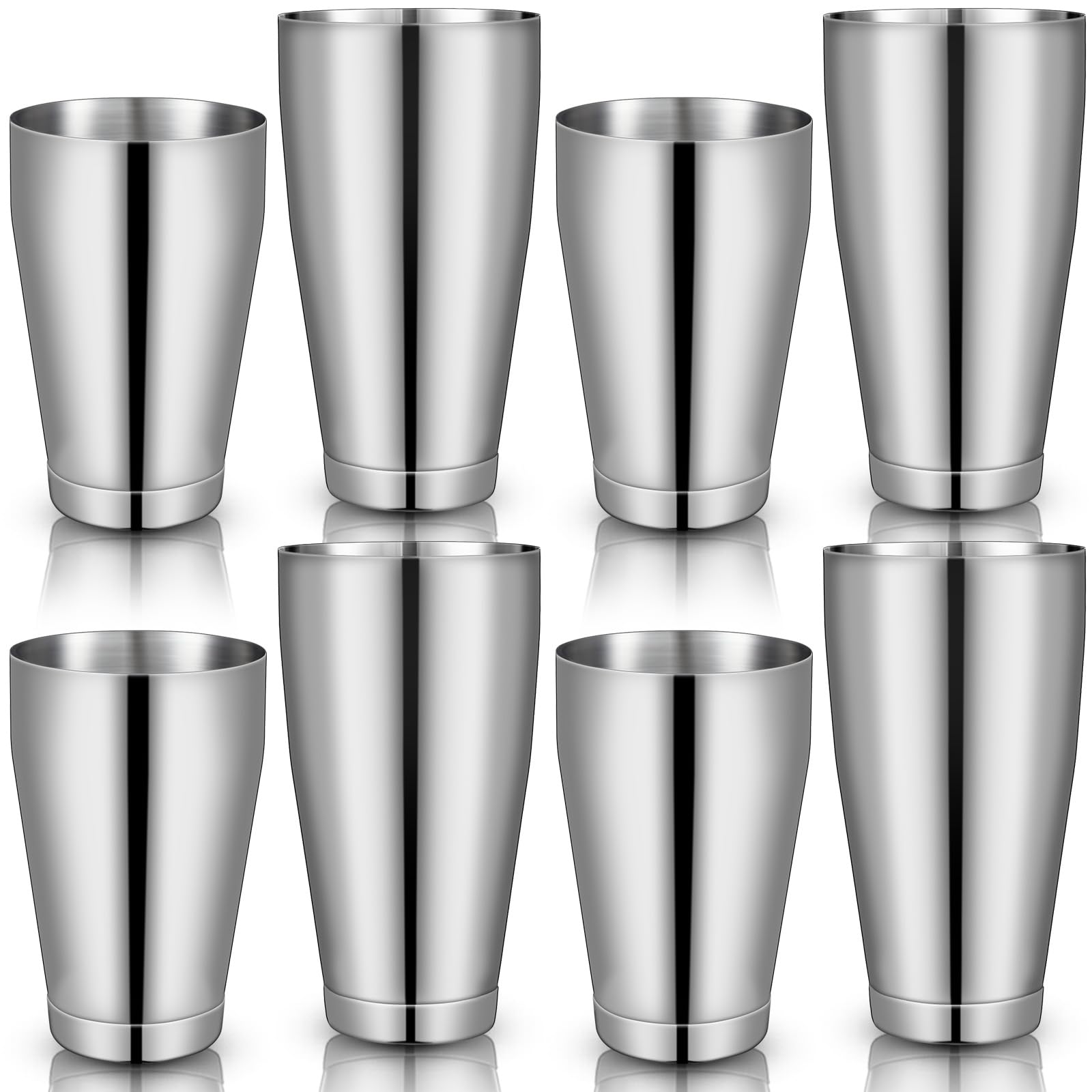 Dandat Set di shaker per cocktail professionale da bar, in acciaio inox, per martini, cocktail, set di base per baristi, 510,3 g, 793,8 g (argento, 8 pezzi)