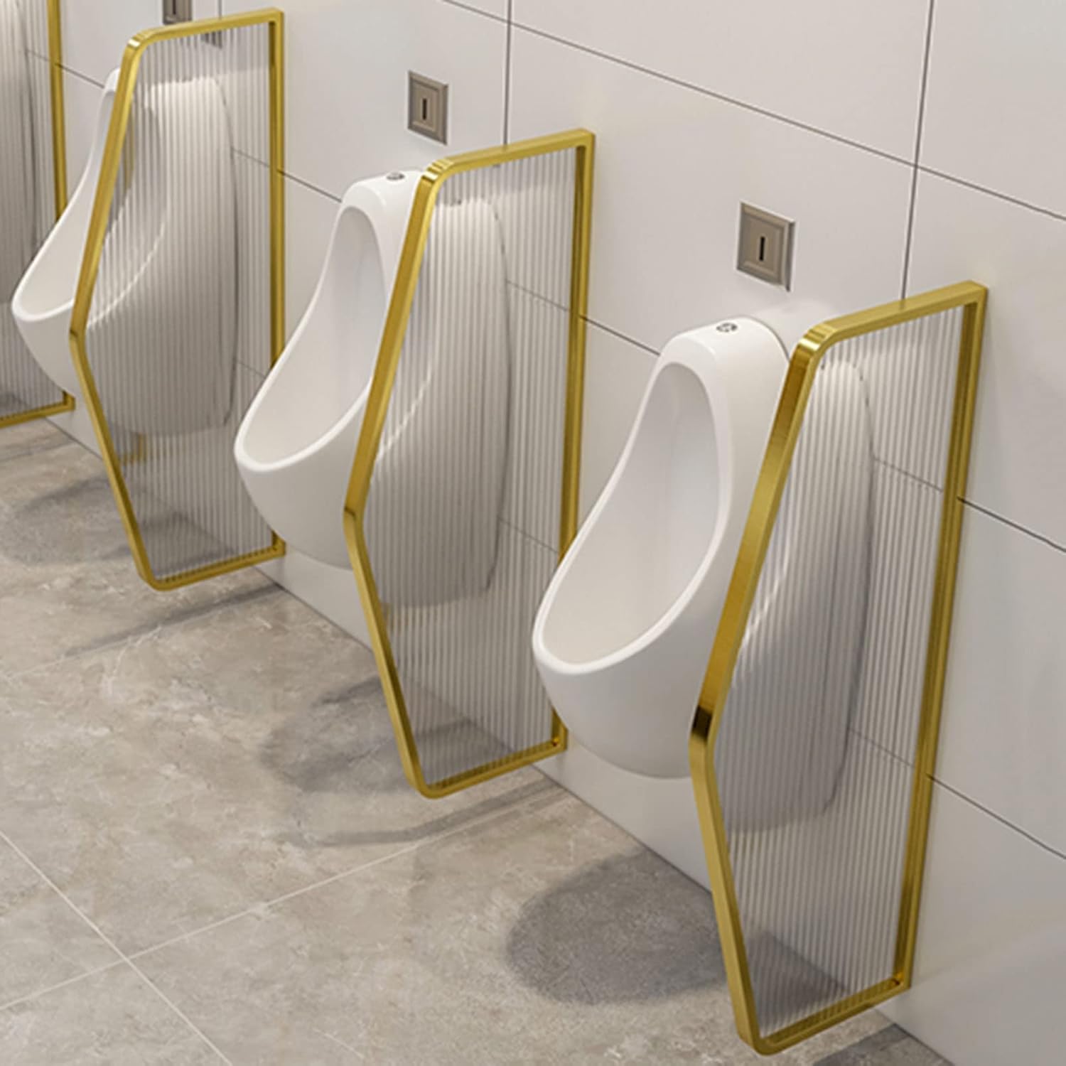 3PCS Urinal Privacy Screen Room Divider Panel, Toilet Partition Board Urinal Baffle Urinal Barrier, Tempered Glass Wall Divider Waterproof Privacy Screen, Commercial Part