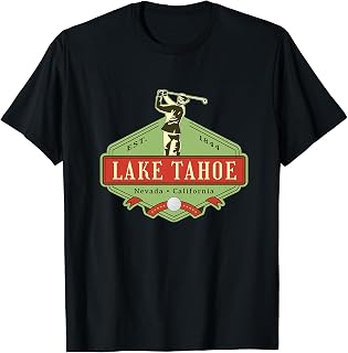 Lake Tahoe California Nevada Vintage Golf Themed T-Shirt