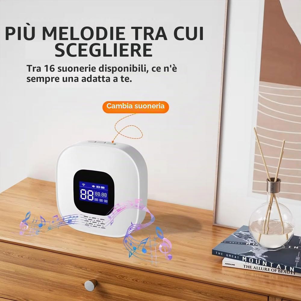 VOCA Smart WiFi Wireless SOS Pager, Pulsante di chiamata e Orologio – Pulsante di panico e Allarme di emergenza per anziani, pazienti e disabili | WiFi 2.4G | Include ricevitore, pulsante di chiamata