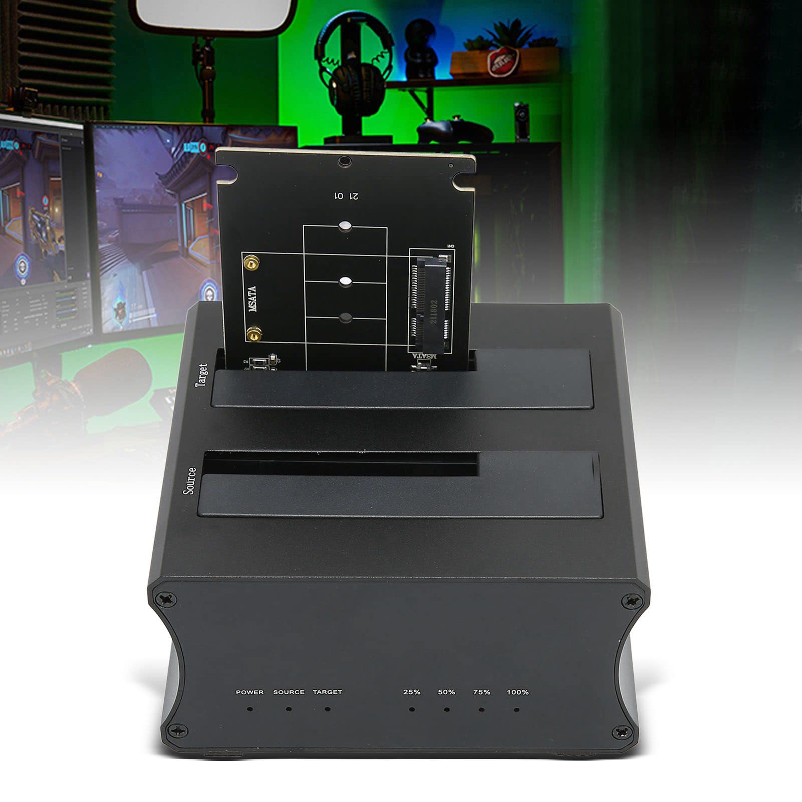 Stacja dokująca USB3.0 z zewnętrznym dyskiem twardym, z adapterem NGFF M.2/mSATA, funkcją klonowania w trybie offline, 6Gbps Dual Bay HDD Docking Station (EU)