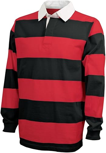 Miniatura 3 de Charles River Apparel Camiseta unisex de rugby, jersey de algodón para hombre y mujer con diseño clásico de rayas