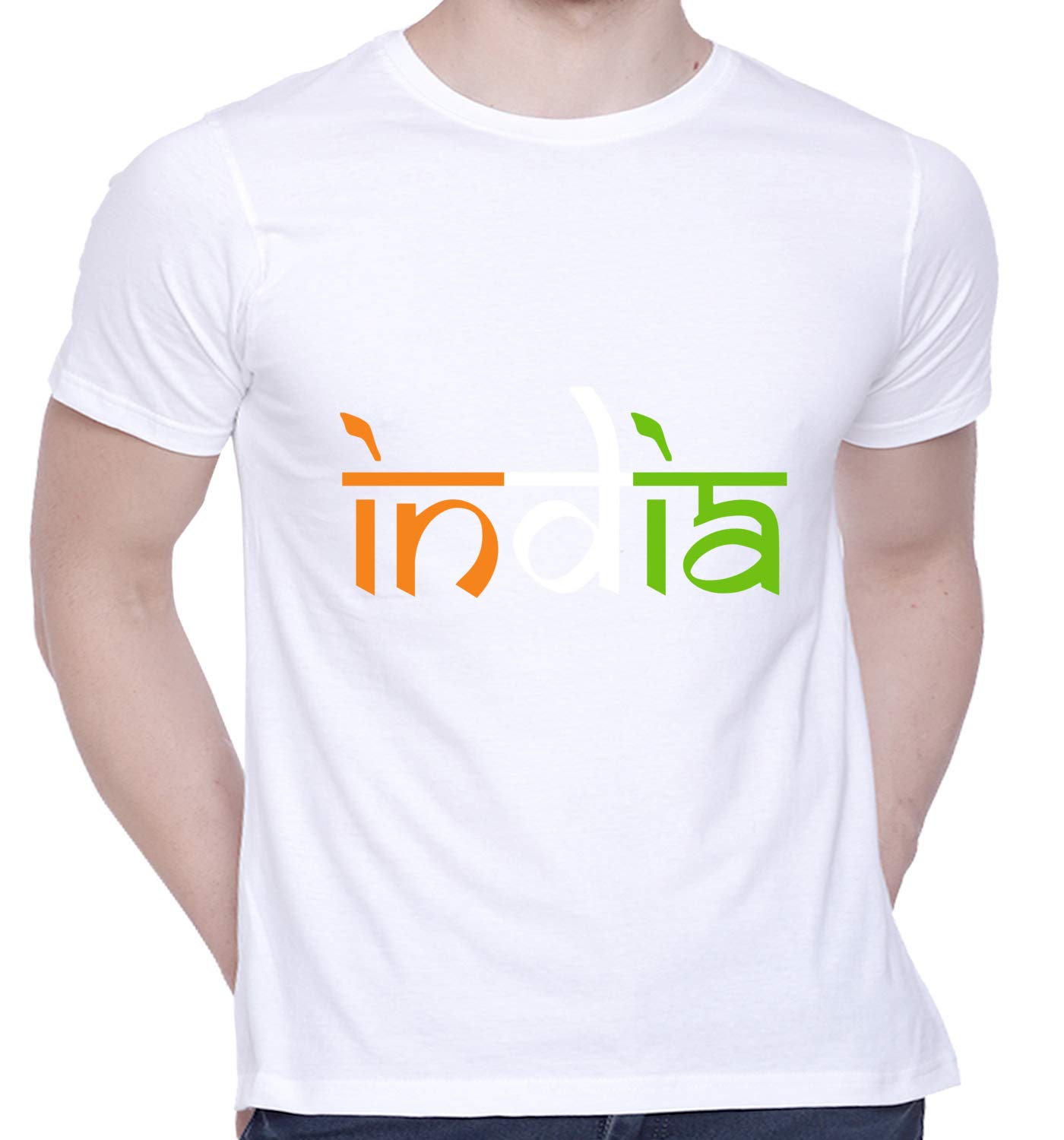 CreativiT Graphic Printed T-Shirt for Unisex India_Republic Day Tshirt | Casual Half Sleeve Round Neck T-Shirt | 100% Cotton | D00585-206