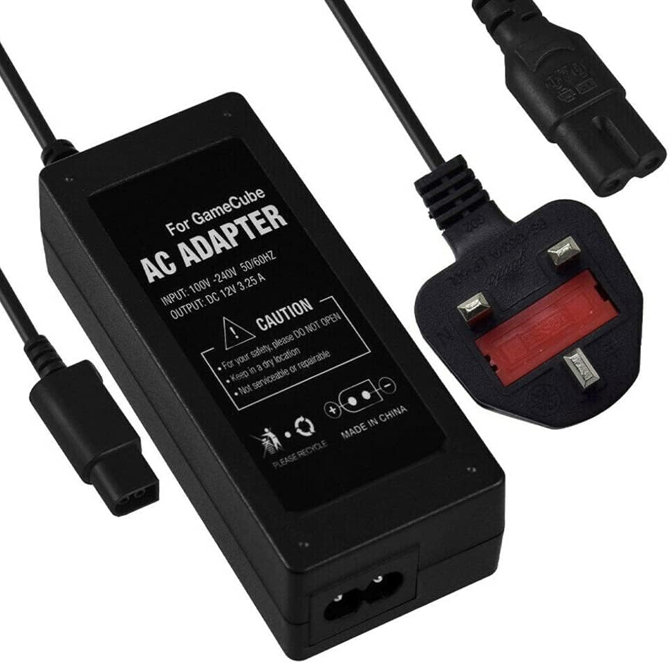 SuperSmashMedia® - Nintendo GameCube Power Supply UK NGC Console Wall Adapter Charger AC Cable Power Pack
