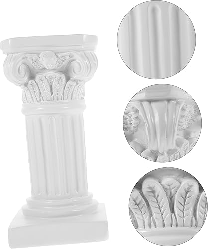 Miniatura 5 de COHEALI Candelabro de columna romana de resina nórdica pilar de mármol para decoración del hogar blanco
