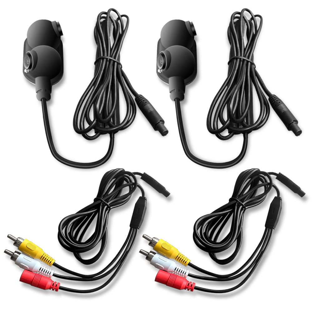 Photo 1 of Side Front Rear View Cameras Set Backup Cameras for Truck Car Van Camper with Night Vision and Wide View Angle, Side Mirror Mount, IP68 Waterproof