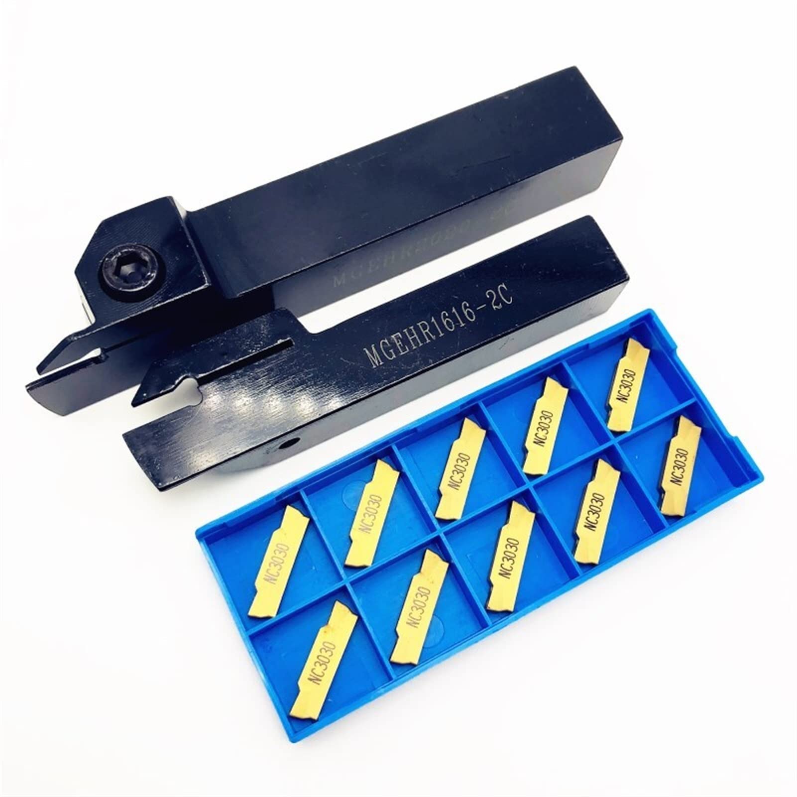 JUN-STORE 1PCS Tool Holder + 10PCS Grooving Blade Metal Turning Tool SENMIAO-TH (Angle : No Knife Holder, Shank Diameter : MGMN150 PC9030)