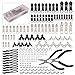 Price comparison product image Zipper Replacement Pulls, Hisome 197 Pcs Zip Replacement Slider Zipper Repair Tool Metal Zips for Suitcase Jackets Bags, Zipper Repair Kit Zip Rescue Kit with Storage Box, Silver and Black