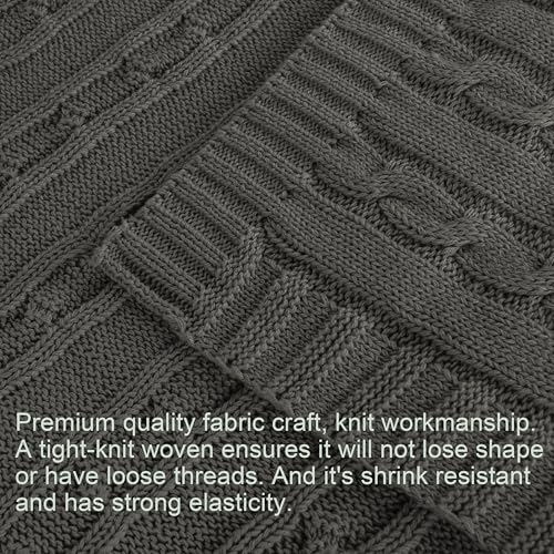 Image of NTBAY 100% Pure Cotton Cable Knit Toddler Blanket, Super Soft Warm Breathable 30x40 Baby Blanket for Crib, Stroller, Nursery, Travel, Newborn, 30x40 Inches, Grey