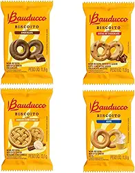 Biscoito Bauducco Kit Com 4 Sabores Sortidos Caixa 100 Sachês