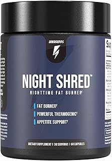 InnoSupps Night Shred - Night Time Fat Burner | Appetite Suppressant and Weight Loss Support| Ashwagandha Root, Grains of Paradise, Melatonin (60 Vegetarian Capsules) |