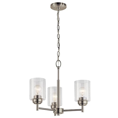 KICHLER Winslow 15.25" 3 Light Mini Chandelier with Clear Seeded