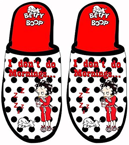 Midsouth Products Betty Boop Slippers I Don't Do Mornings - One Size Fits Most - Red