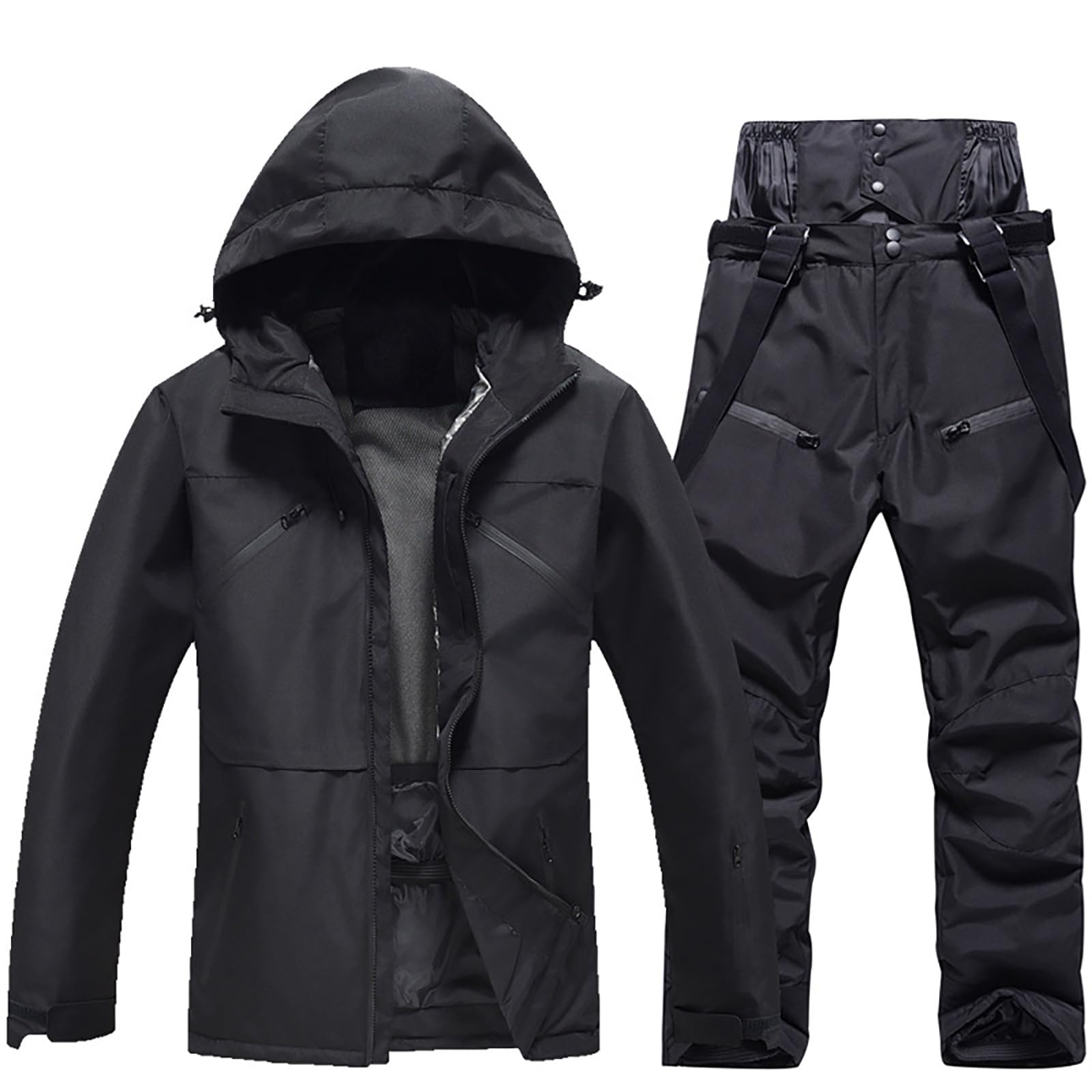 Sunnyuk Tuta Snowboard Uomo Completo da Snowboard Intera Salopette Invernale da Neve Tuta Taglie Forti da Sci Curvy Impermeabili Termico Elegante