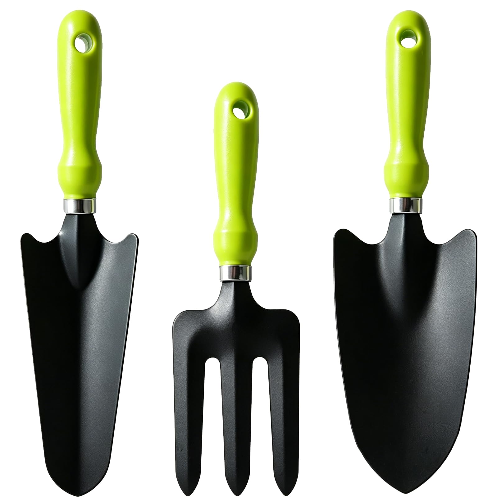 3PCS Garden Tool Set, Gardening Tools Set, Carbon Steel Blade PP Handles, Includes Trowel Transplanting Trowel Fork, Weatherproof Handles Essential for Digging Planting Weeding