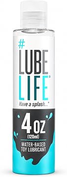 Lube Life Water-Based Toy Lubricant, Toy-Safe lube for Men, Women and Couples, Non-Staining, 4 Fl Oz