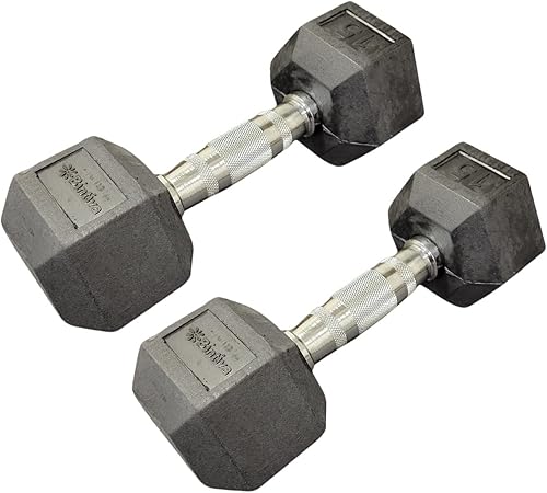 Miniatura 6 de Mancuernas hexagonales con revestimiento de goma, pares, pesas de mano revestidas para hombres y mujeres