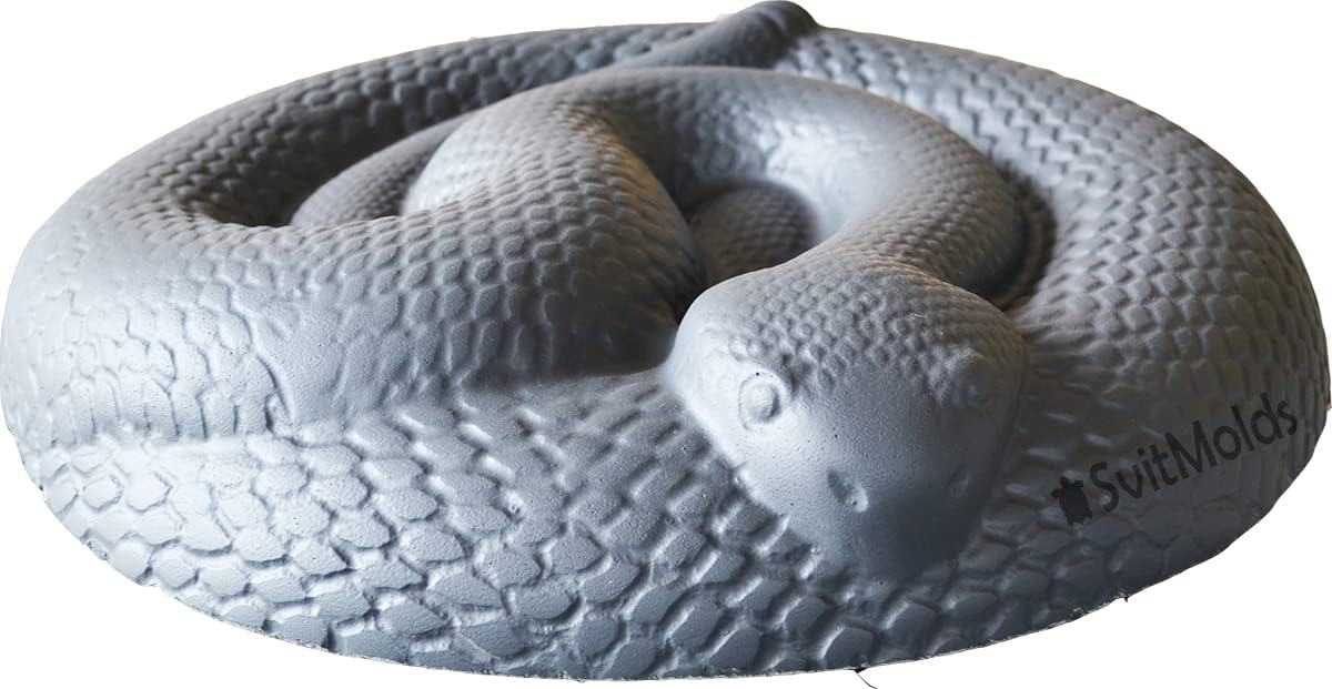 SvitMods Mold Snake DIY Statue for Garden Concrete Cement Mould Rattlesnake Garden Decor Mold Croc for Garden Figure (D72)