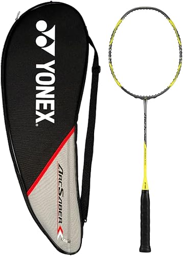 Yonex ArcSaber 7 Pro - Raqueta de bádminton, gris y amarillo (cuerda a tu manera)