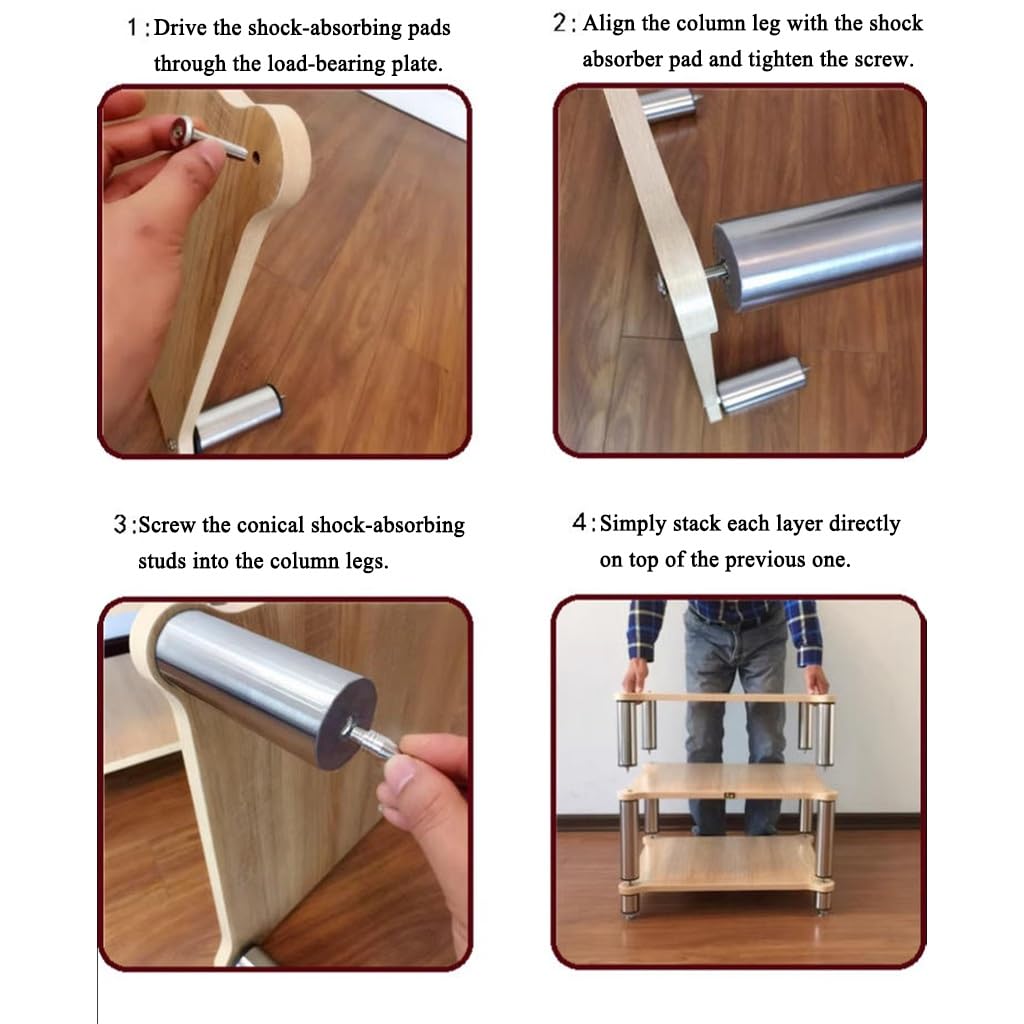 Soporte de madera maciza AV de 1 capa para consolas de juegos, reproductores de DVD, solución de almacenamiento para el hogar y la oficina (60 x 15 x 48 cm), diseño elegante y duradero