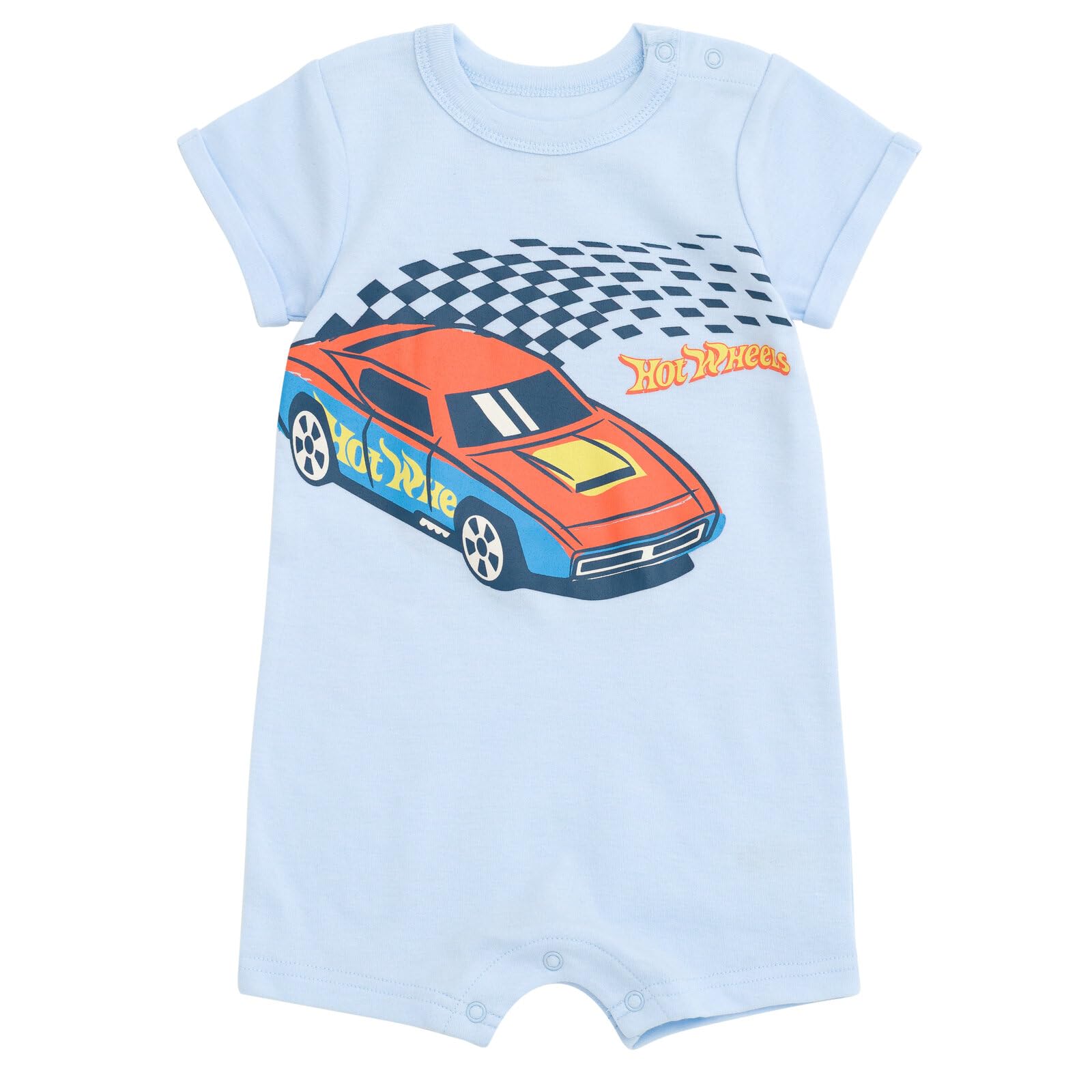 Hot Wheels Strampler und Eimer Sonnenhut Outfit Set Neugeborene bis Kleinkind Größen (Neugeborene - 4T)