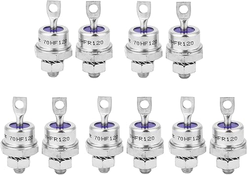 Spiral Rectifier Diode, 5 Pairs Chassis Stud Mounting Diode, Stud Diode Pair Iron Base for Battery Charging Motor Control Power Supply Welder Machine Control