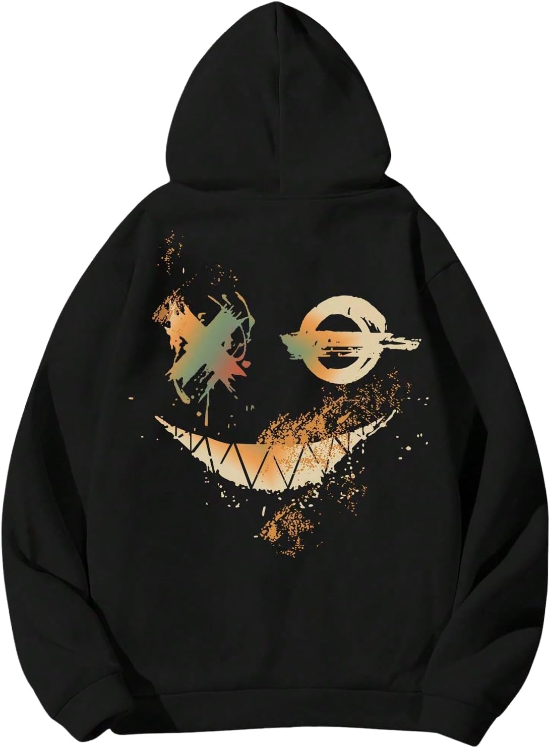 Floerns Men's Casual Graphic Print Long Sleeve Drawstring Hoodie Fashion Athletic Pullover Sweatshirt