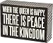 Primitives by Kathy Chevron Trimmed Box Sign, 5.5 x 4-Inches, Queen is Happy