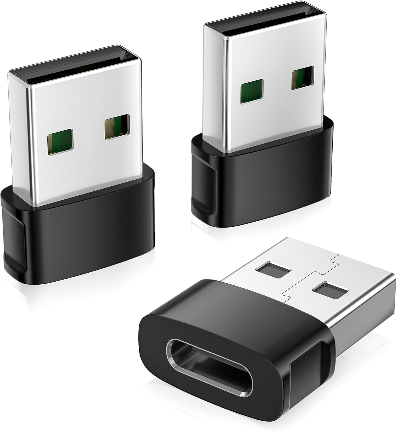 Basesailor for iPhone 17 Air Car Adapter 3Pack,USB to USB C Charger Converter,Type C Female to A Male for New Apple 16e 15 14 Pro Max Plus,iWatch 11,Airpods 4/Pro 3,iPad mini 7,Samsung Galaxy S25 A55