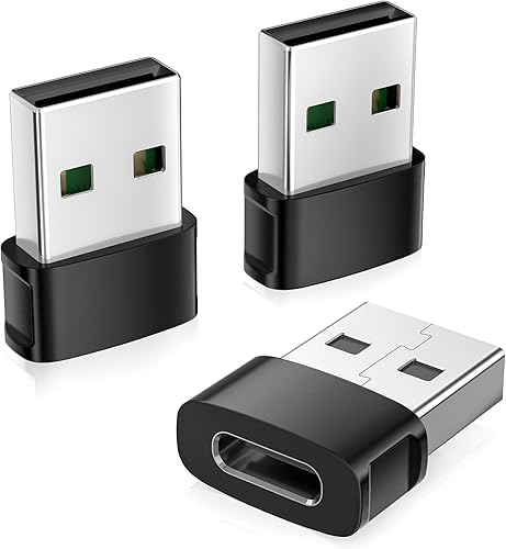 Basesailor Paquete de 3 adaptadores de coche Air para iPhone 17, convertidor de cargador USB a USB C, tipo C hembra a A macho para Apple 17e 16e 15