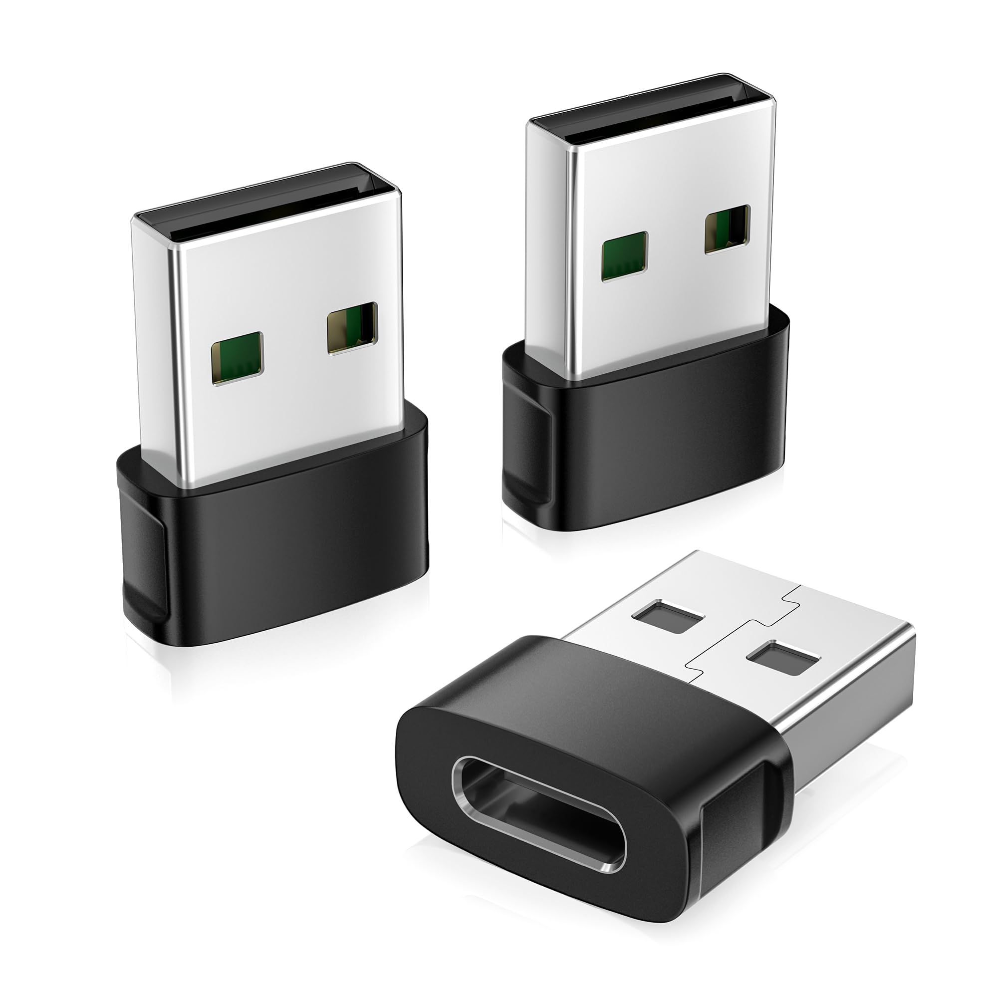 Basesailor for iPhone 17 Air Car Adapter 3Pack,USB to USB C Charger Converter,Type C Female to A Male for New Apple 17e 16e 15 Pro Max Plus,iWatch 11,